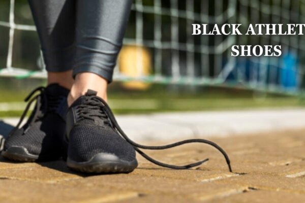 black athletic shoes