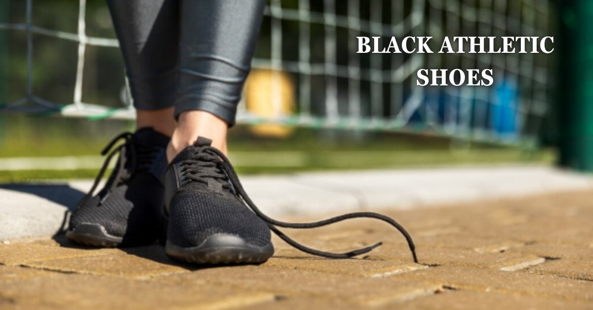black athletic shoes