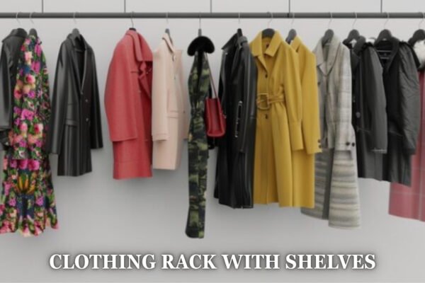 clothing rack with shelves
