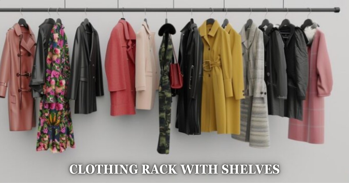 clothing rack with shelves